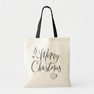 Tote Bag Joyeux Noël Script Custom Company Logo Budget