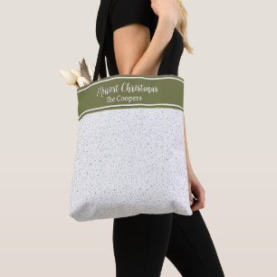 Tote Bag Joyeux Noël Snowfall Motif White Holiday