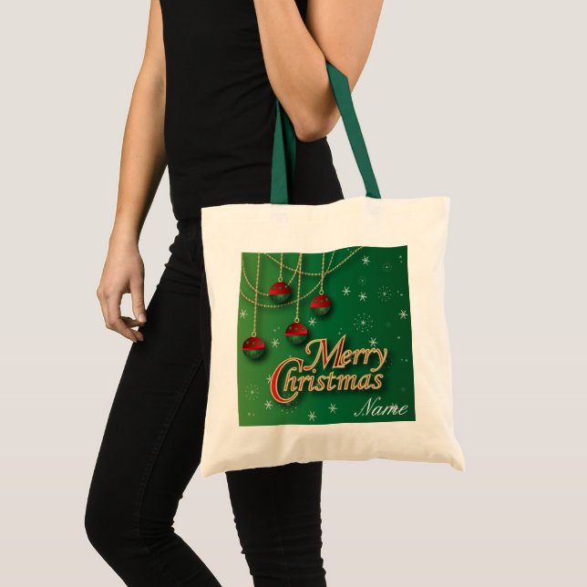 Tote Bag Joyeux Noël vert clair (Devant (produit))