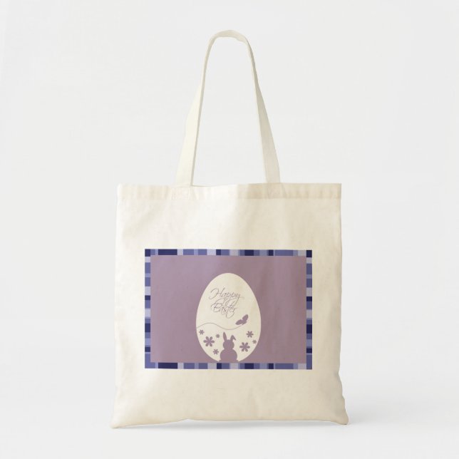 Tote Bag Joyeux Oeuf de Pâques moderne Pastel violet (Devant)