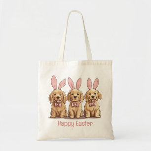 Tote Bag Joyeux Pâques Golden Retriever Chiens Bunny Ears