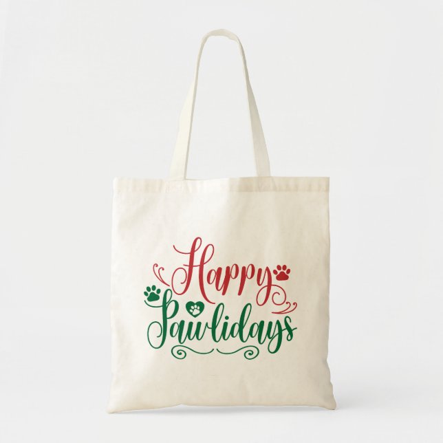 Tote Bag Joyeux Pawlidays Fantastique Noël (Devant)