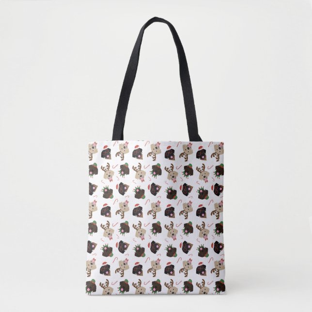 Tote Bag Joyeux Pawlidays Labrador Retriever Dogs (Devant)