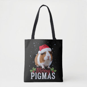 Tote Bag Joyeux Pigmas Drôle de Noël de Cochon d'Inde Santa