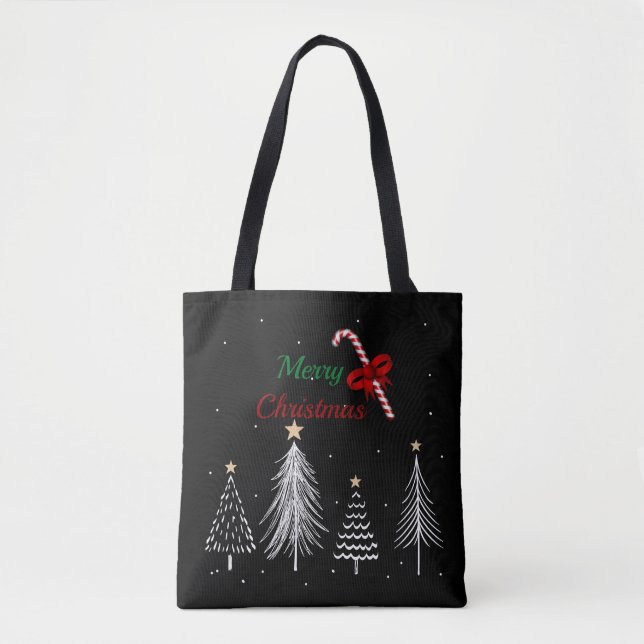 Tote Bag Joyeux pins de Noël (Devant)