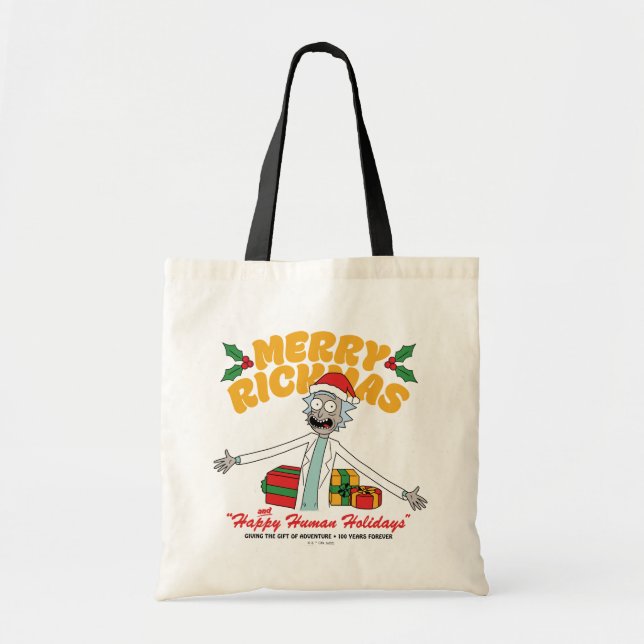 Tote Bag Joyeux Rickmas et Joyeuses Fêtes Humaines (Devant)