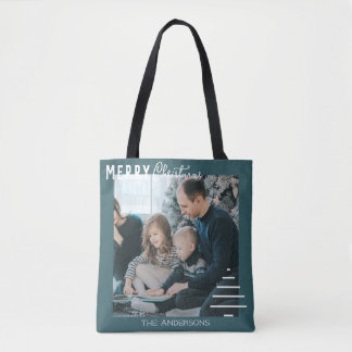 Tote Bag Joyeux sapin vert de Noël minimaliste
