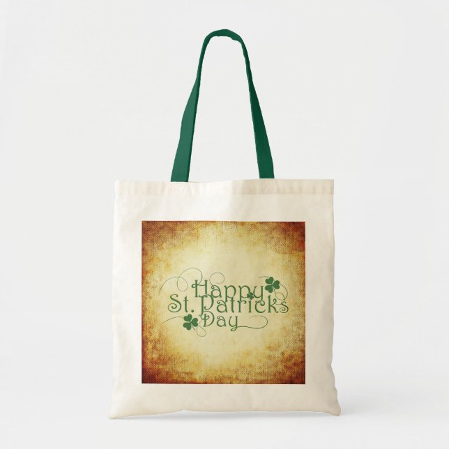 Tote Bag Joyeux St. Patrick's Day Rustic (Devant)