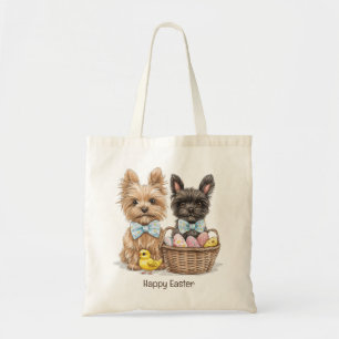 Tote Bag Joyeux Yorkshire Terrier Chiens de Pâques
