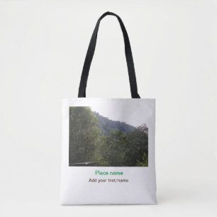 Tote Bag Jungle forêt arbres montagne voyage ajouter nom du