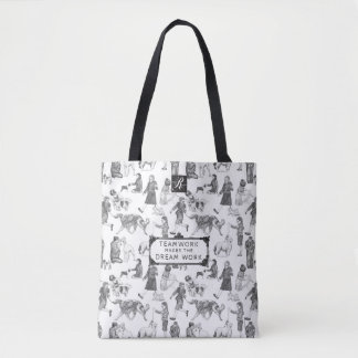 Tote Bag JUNIOR Handlers Chien Show Black Toile avec travai