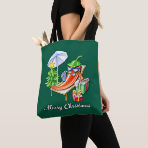 Tote Bag Juniper vert Joyeux dessin de poivre de Noël Junip