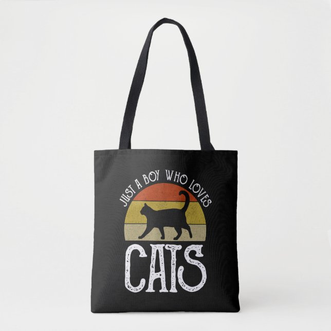Tote Bag Just A Boy Who Loves Cats (Devant)