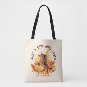Tote Bag Just A Girl Who Love Fall - Cosy Autumn Vibes