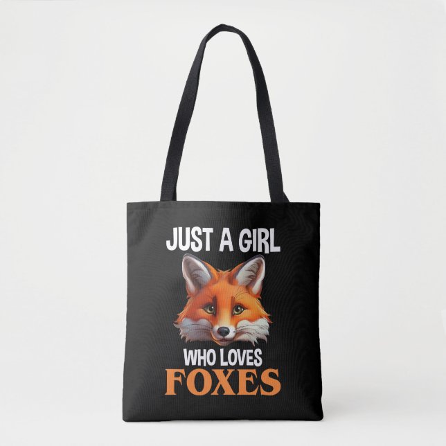 Tote Bag Just A Girl Who Loves Foxes (Devant)