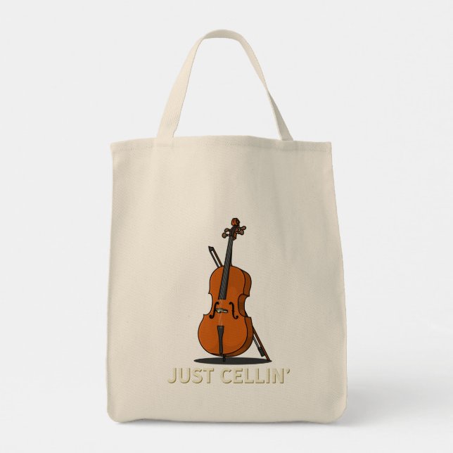 Tote Bag Juste Cellin Cello Gag Nouveauté (Dos)