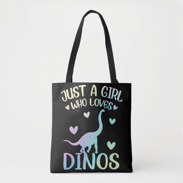 Tote Bag Juste Une Fille Qui Aime Dinos Mignonne Dinosaur (Devant)