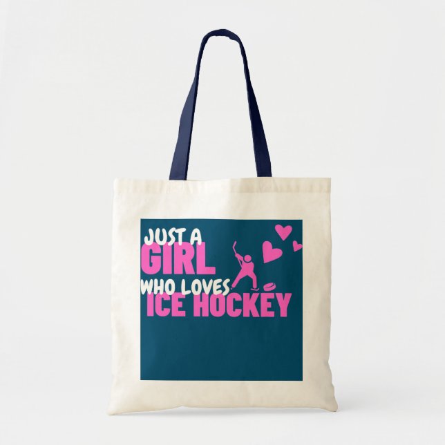 Tote Bag Juste une fille qui aime le hockey sur glace (Devant)