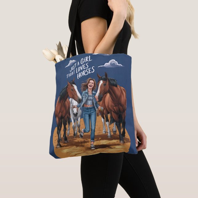 Tote Bag Juste Une Fille Qui Aime Les Chevaux (De près)