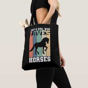 Tote Bag Juste une fille qui aime les chevaux   Cheval Vint