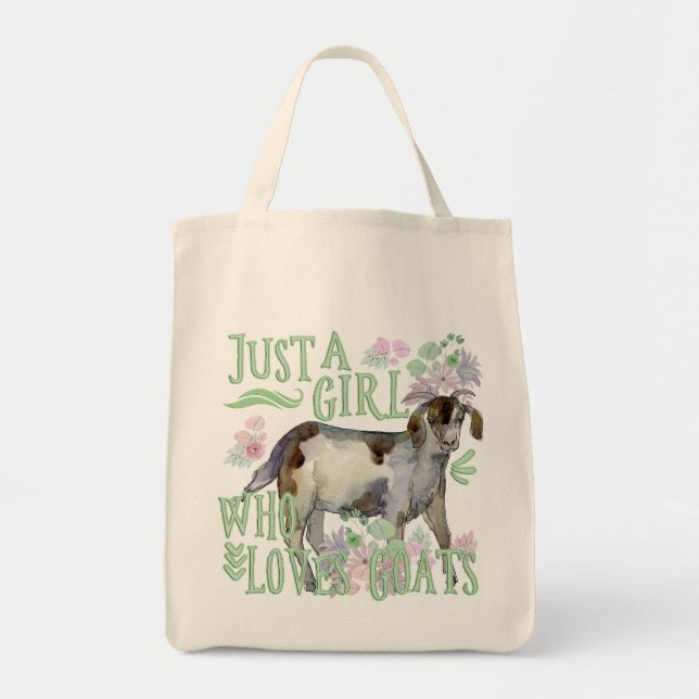 Tote Bag Juste une fille qui aime les chèvres (Devant)