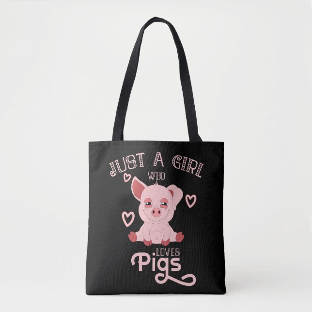 Tote Bag Juste Une Fille Qui Aime Les Cochons (Devant)