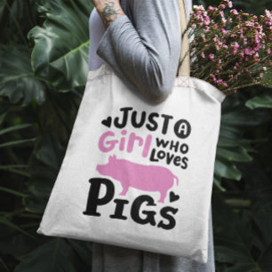 Tote Bag Juste une fille qui aime les cochons drôle porc