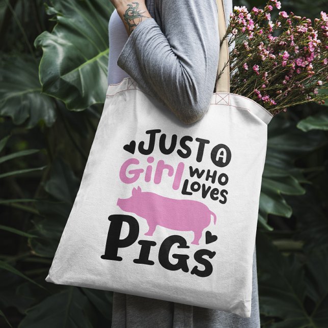 Tote Bag Juste une fille qui aime les cochons drôle porc (Créateur téléchargé)