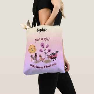 Tote Bag Juste Une Fille Qui Aime Les Poulets Pays Art Folk