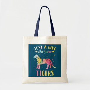 Tote Bag Juste une fille qui aime les tigres Aquarelle Tige