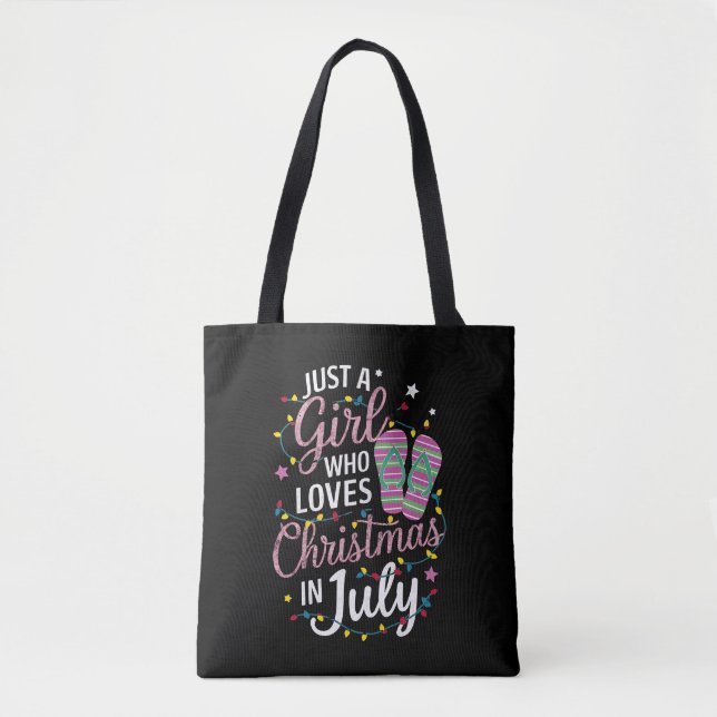 Tote Bag Juste une fille qui aime Noël en juillet été (Devant)