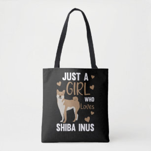 Tote Bag Juste une fille qui aime Shiba Inus mignon chien