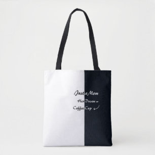 Tote Bag Juste une maman Café Rêve Typographie minimale