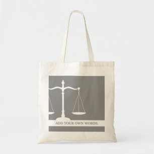Tote Bag Justice Scales Texte Personnalisé Droit Thème