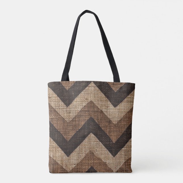 Tote Bag Jute Chevron Fourre-tout (Dos)