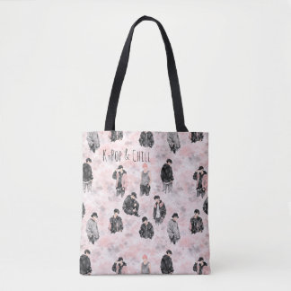 Tote Bag K-Pop & Détente Silhouette Esthétique Minimaliste