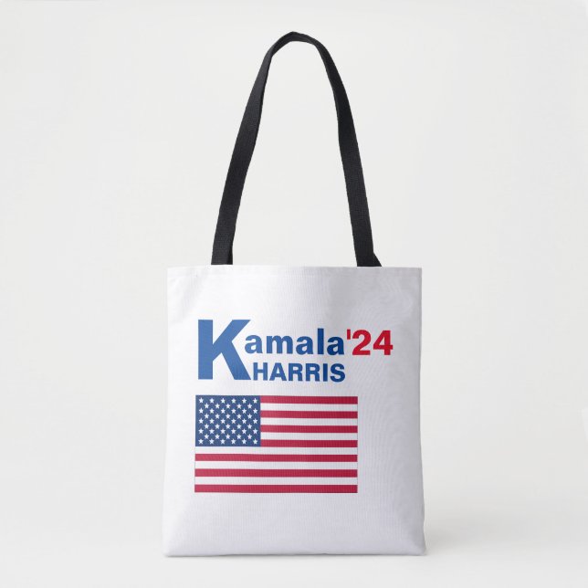 Tote Bag Kamala Harris avec drapeau américain (Devant)