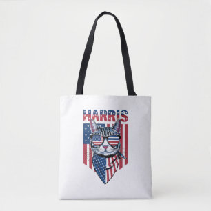 Tote Bag Kamala Harris Présidente 2024 Chat Drôle