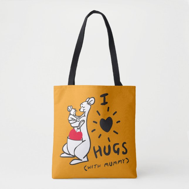 Tote Bag Kanga et Roo| I Love Hugs (avec maman) (Devant)