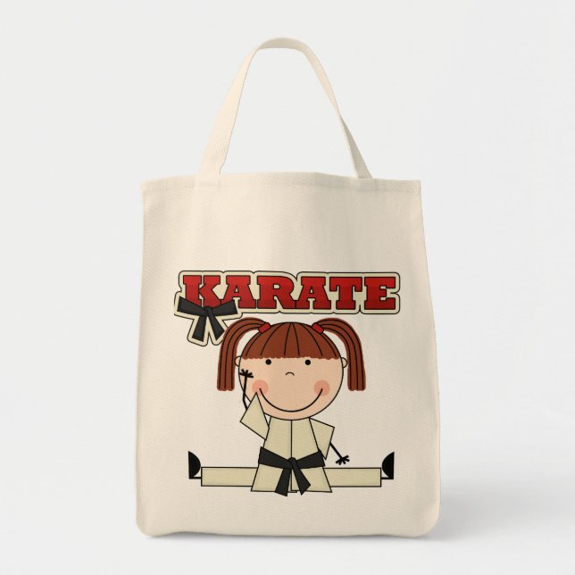 Tote Bag KARATÉ - T-shirts et cadeaux de fille de brune (Devant)