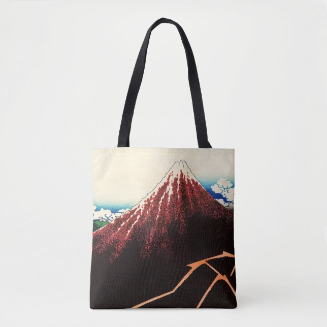 Tote Bag Katsushika Hokusai - Éclairages sous le sommet (Devant)