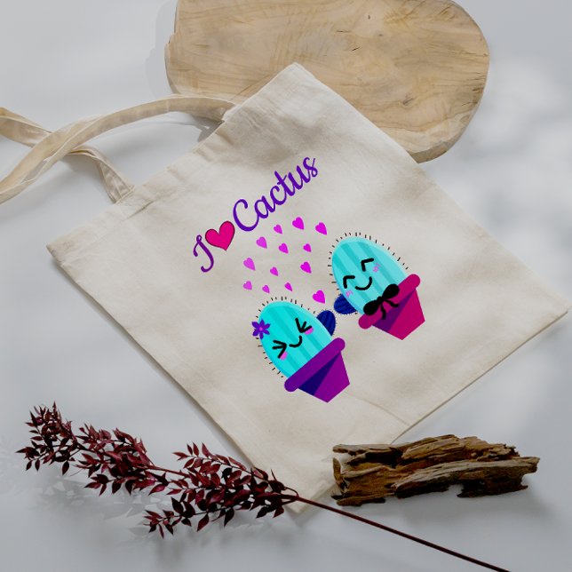 Tote Bag kawaii cactus amour (Créateur téléchargé)