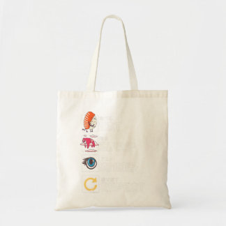 Tote Bag Kawaii Manga Sushi Mat Sleep Anime Répéter mignon 