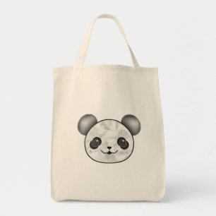 Tote Bag Kawaii Panda Dessin En Noir Et Blanc