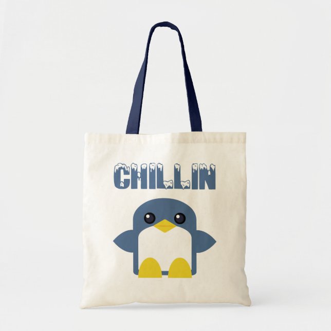 Tote Bag kawaii penguin chillin sueur tweet (Devant)