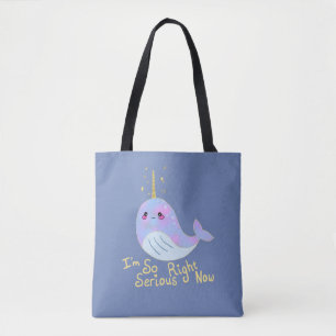 Tote Bag Kawaii Serious Narwhal