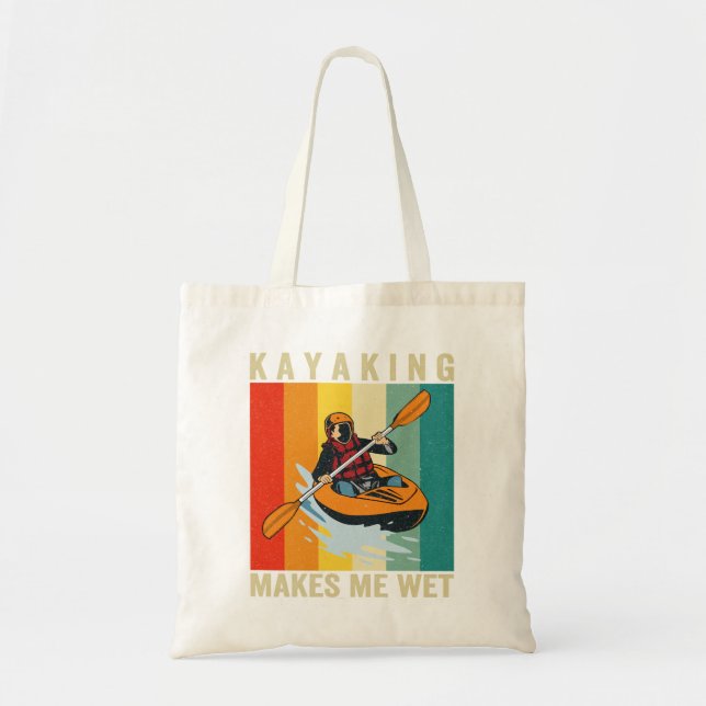 Tote Bag Kayaking me rend humide et drôle Canoë-kayak Vinta (Devant)