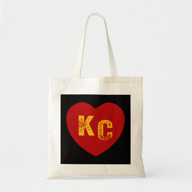 Tote Bag KC Coeur rouge et jaune Kansas City Coeur jaune (Devant)