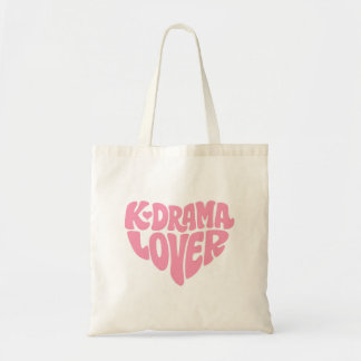 Tote Bag Kdrama Lover Pink Heart Typography Cute Simple