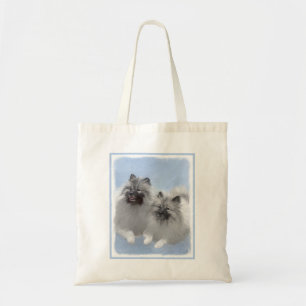 Tote Bag Keeshond Paire de Kees Peinture Art animal origina